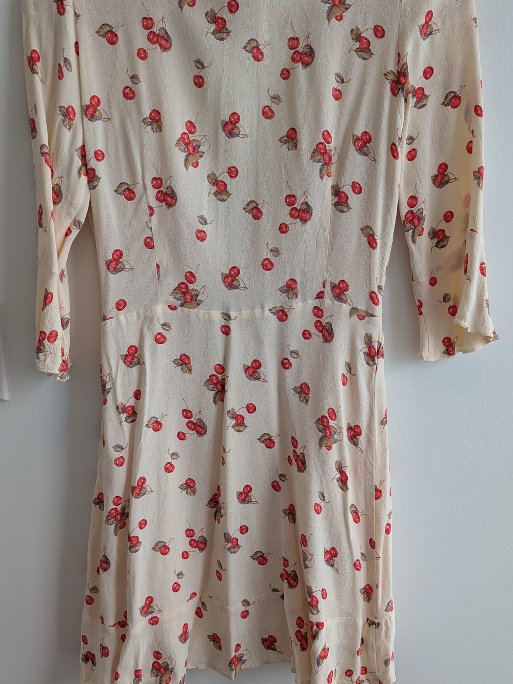 For Love & Lemons Cream Mini Dress with Red Cherry Print - Picture 5 of 6